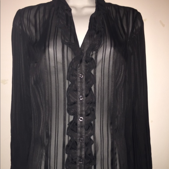 GEORGE ME Sheer Blouse With Ruffles Size S - Picture 1 of 7
